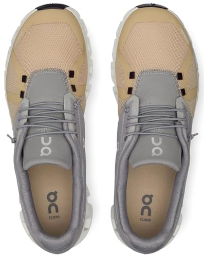 On Men's Cloud 5 Sneakers, Fog/Savannah, 13 Medium US4