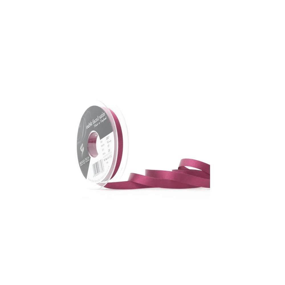 Berisfords Double FACE Poly Satin Ribbon, Wine, 10 mm