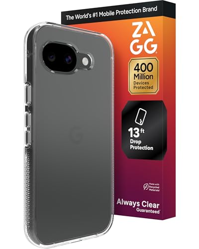 Image of ZAGG Crystal Palace Google Pixel 10a Case - 13ft Drop Protection, Crystal Clear Protective Phone Cover, Graphene Reinforced, Anti-Yellowing Technology, Slim Minimalist Design, Wireless Charging