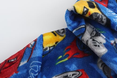 Image of Kids Hooded Bathrobe Girls Soft Plush Hooded Flannel Pajamas Sleepwear Boys Spa Robe
