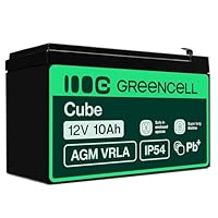 Green Cell® AGM 12V 10Ah Akku Vlies VRLA Blei-Batterie Bleiakku Ersatzakku Gelakku Akkubatterie Zyklenfest Unbemann UPS USV Notstrom USV-Anlage UPS -Anlage Backup-Batterie Batteriebackup