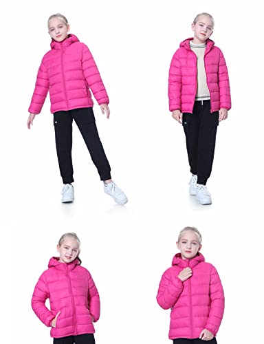 Image of Hooded Puffer Jackets for Boys and Girls - Lightweight and Packable - Autumn and Winter Coat, Warm and Comfy