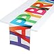 QfwdfcTrenz Tischläufer Geburtstag Happy Birthday Tischläufer 33x183 cm für Party Tischdekoration - Kuchen Tischläufer für Outdoor- und Heimpartys