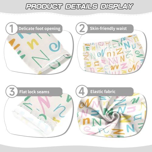 ZZKKO Girls Leggings Letter N Toddler Girls Clothes Leggings for Girls Toddler Girls Leggings 3-4T3