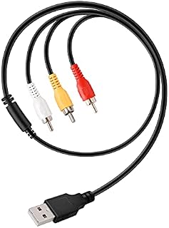 USB to 3RCA Cable, Yilan 1.5m USB Male to 3 RCA Male Jack Splitter Audio Video AV Composite Adapter Cable for USB-enabled TVs and PCs