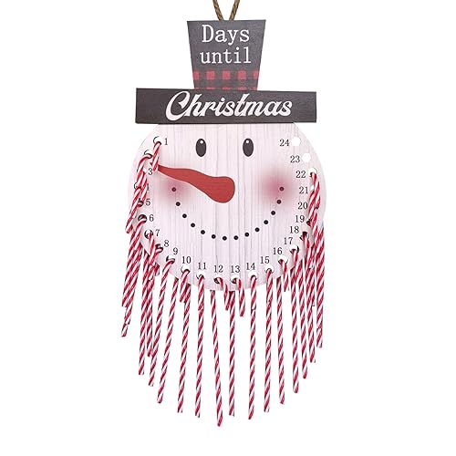 Calendrier de l'Avent de Noël en bois robuste au design soigné de canne à sucre
