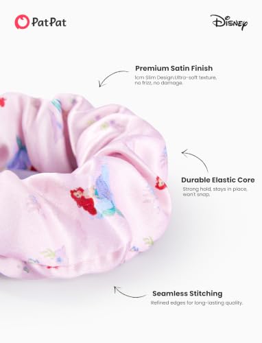 Image of Disney Princess Scrunchies for Girls, 3PCS Cute Hair Ties No Damage & Ponytail Holders, Ariel Cinderella Belle Hair Accessories for Kids Hair Scrunchies, Birthday Gifts for Toddler Girls