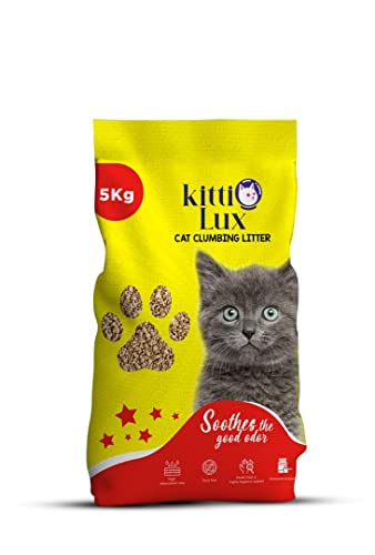 KITTILUX Cat Clumping Litter 5KG Unscented 100% Natural Bentonite Cat Litter Fast & Strong Clumping Superior Odor Control Low Dust Formula Highly Absorbent Easy Scoop Cat Litter for All Cats