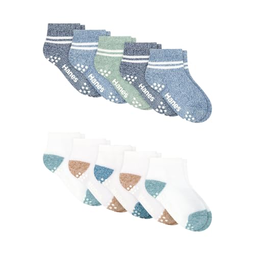 Image of Hanes Toddler Ankle and Low Cut Socks, 12-Pack, Pure Comfort Socks for Infant & Toddler Girls and Boys - Organic Cotton Blend
