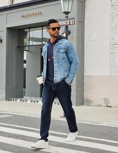 COOFANDY Mens Hooded Sweatshirt Casual Long Sleeve Drawstring Waffle Knit Hoodies Slim Fit Hoodies Pullover