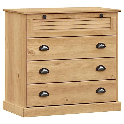 vidaXL Commode Vigo 80x40x76 cm Bois Massif de pin, Commode à tiroirs, Armoire à dossiers, Armoire avec tiroirs, Armoire de Rangement