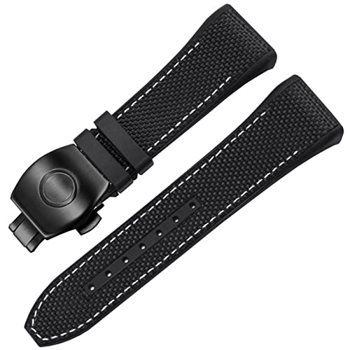 Bracelet pour Franck Muller V45 28 mm nylon noir cuir étanche résistant