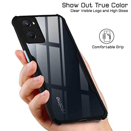 Image of Jkobi Back Cover Case for Realme 9i (Crystal Glass Back | Camera Protection | Shockproof | Professional Black)