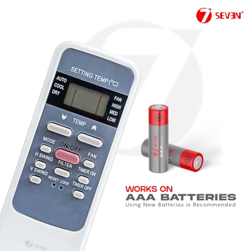 Image of 7SEVEN Compatible AC Remote for Hitachi Split AC and Window Air Conditioner The Model of Remote Control is 137, Exact Match with Original Remote No Pairing Required use New AAA Alkaline Battery.
