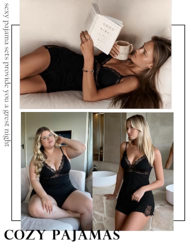 Image of Avidlove Womens Sleepwear Lace Pajamas Cami PJS Set Pajama Set for Women