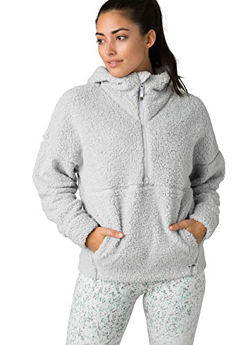prAna Women's Permafrost Half Zip,Gray,Medium