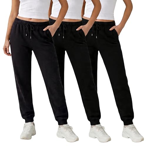 Amazon.com: Common Stitch 3 Pack Fleece Joggers for Women — Deep