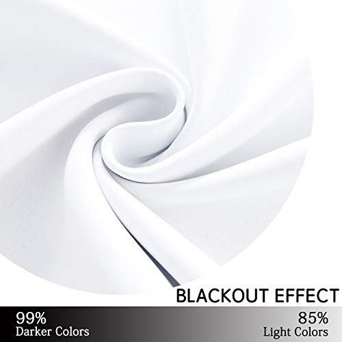 Yakamok Pure White Curtains Room Darkening Thermal Insulated Grommet top Window Curtains for Living Room, 52 x 54 Inch, Pure White, Set of 2