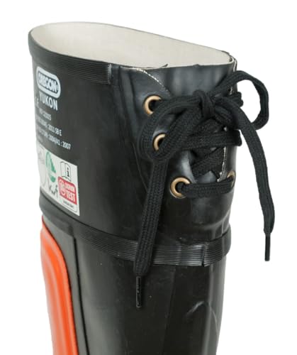 Oregon Yukon Kettensägen-Schnittschutz-Gummustiefel aus Naturkautschuk, mit Stahlkappen (Größe 43)