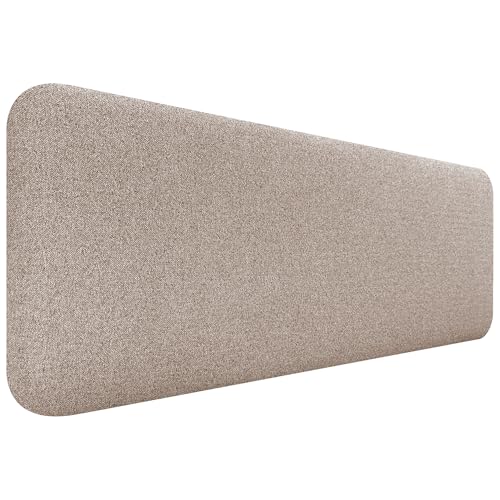 DHOME Cabecero Tapizado Liso Redondeado Tela Aqualine para Pared Acústicos Cabeceros Absorbentes Cabezal Cama Dormitorio (Arena, 160cm)