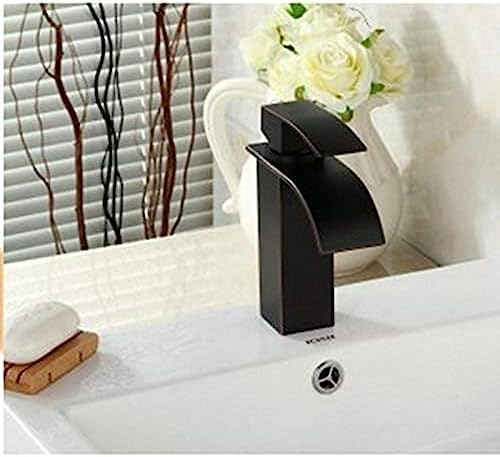 Mitigeur cascade laiton massif à commande unique pour évier de salle de bain ergonomique