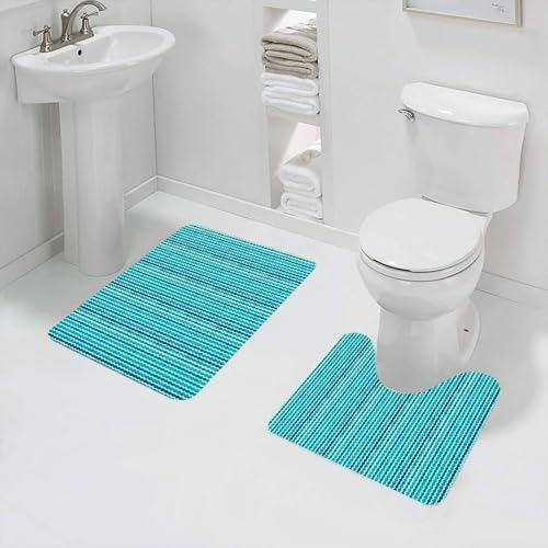 QRFASFZO Juego de Alfombrillas de baño, 2 Piezas,Antideslizantes,para baño y Inodoro,Patrón Abstracto de Rayas onduladas con diseño Grunge, patrón de remolinos, sición an,Alfombra baño Secado rapido