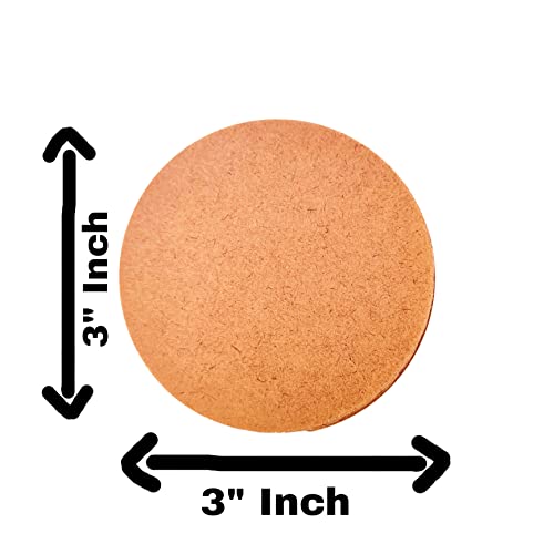 Image of 3 Inch Round Shaped MDF Coasters Plain Wooden Art Craft Coaster Blank Cutouts for Tea Coffee Painting Wood Sheet Craft, Decoupage,Resin Mandala Art Work & Decoration, 2.5mm Thick (Pack of 12)