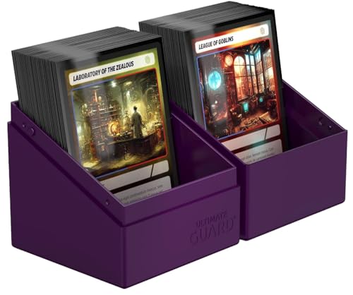 Image of Ultimate Guard Boulder Solid 100+, Deck Case for 100 Double-Sleeved TCG Cards, Purple, Secure & Durable Storage for Trading Card Games, No Transparency