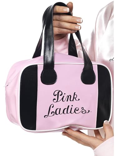 Smiffys Bolsa de bowling Pink Lady de Grease, rosa, com logótipo Halloween, carnaval