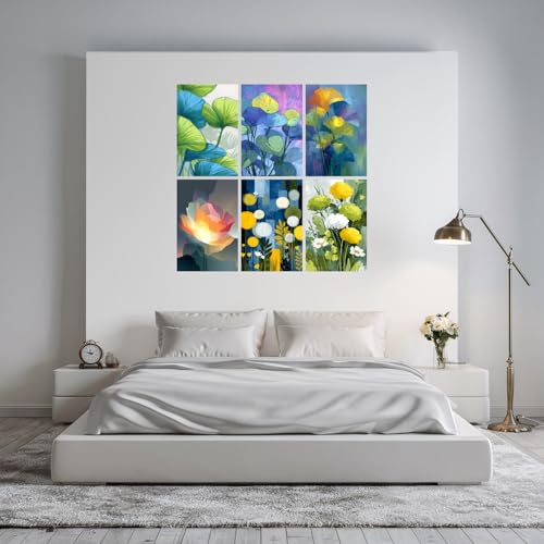 Image of SiddArtify Botanical Wall Art Prints Set - Modern Floral Poster Decor for Living Room Bedroom Office - 12x18 inch Board Pack of 6