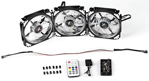 Kit Cooler Conj 3 Fan 120mm Rgb C/fita Led Controlador/controle