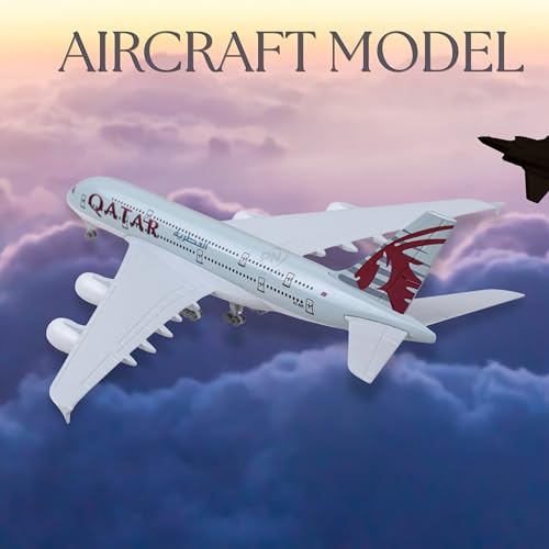 Image of Qatar Aeroplane Airways Airlines A380 Scale Model Only for Display, Die Cast Metal Aircraft Highly Detailed with Landing Gear (20CM Qatar Air)