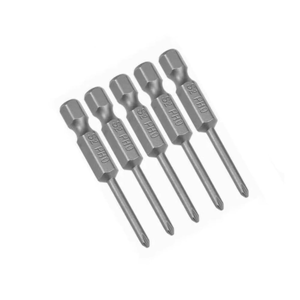 Ruxyoie 5Pcs Ph0 15Pcs Magnetic Phillips Bit Set Chrome Vanadium Steel 50Mm