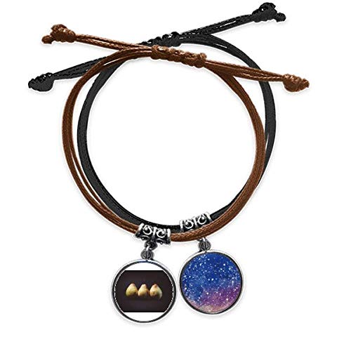 Pulsera cuerda mano cuero cielo accesorio ajustable con motivo fruta fresca