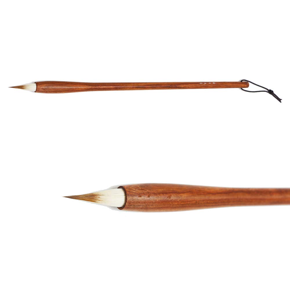 ZHOUXINXINGExcellent Quality Chinese Calligraphy Brushes Pen for Woolen and Weasel Hair Cucurbita-Shaped Sandalwood Pole Easy to Grip Handle Writing Brush