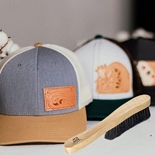 Fedora Hat Brush Lint Remover Duster Brushes for Felt Hats 100% Horse Hair (Black) Wood Brush - Image 5