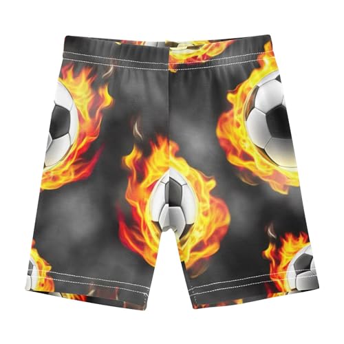 Cool Soccer Balls Fire Gray Toddler Girls Biker Shorts Cotton Under Dress Shorts Print 4t Summer Clothes