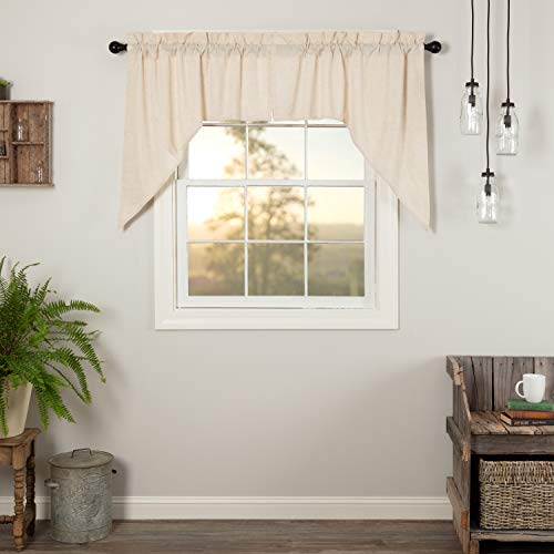 VHC-Brands-Simple-Life-Flax-Natural-Country-Farmhouse-Window-Curtain-Swag-Set-of-2-36x36x16 VHC Brands Simple Life Flax Natural Country Farmhouse Window Curtain Swag Set of 2 36x36x16