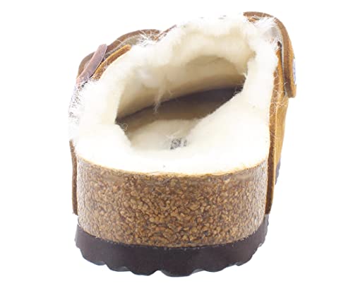 Image of Birkenstock Boston VL Shearling Unisex Shoes Size 9, Color: Mink-Brown