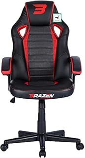BraZen Salute PC Office Computer Racing Gaming Chair Ergonomic PU Leather Adjustable Seat with Armrest - Black - from largest British Brand - Highest 5 Star Rating on Trustpilot of any chair brand