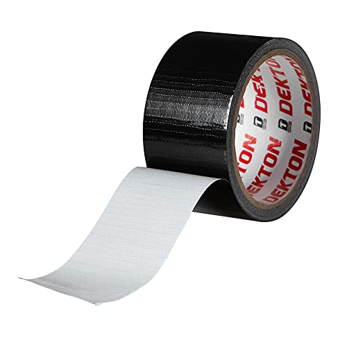 Dekton 50MM X10M Black Cloth Duct Tape | Up to 600V Protection | Self-Fusing Adhesive PVC Tape | Water Resistant for Durability | Works in -0 to 8°C Temperatures | Strong, Reliable, and Long-Lasting