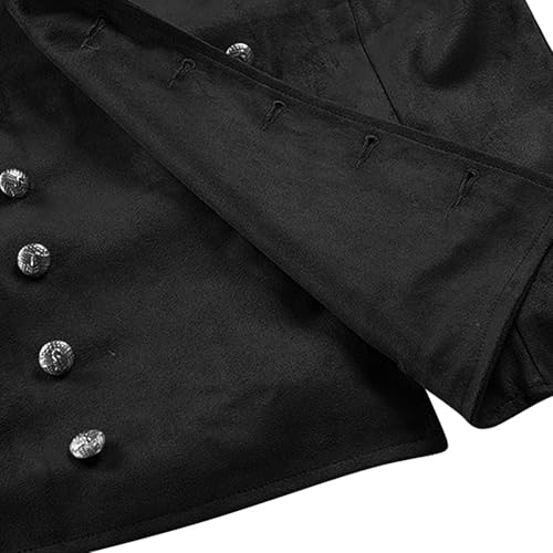 Child Boys Girls Medieval Waistcoat Sleeveless Collar Double Breasted Vest Top Solid Color Buttons Kids Outfits4