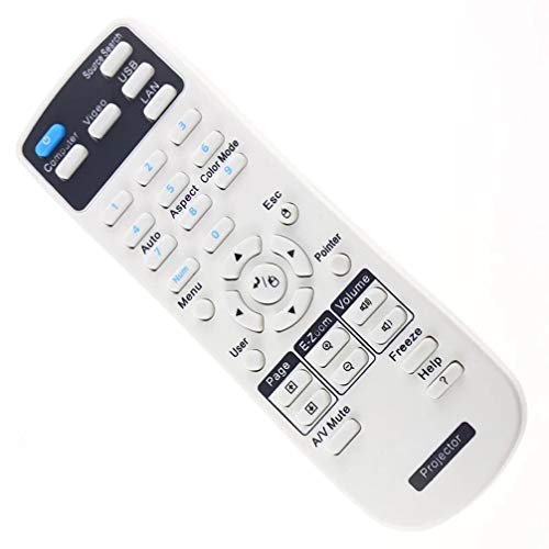 Image of 1456641 Projector Remote Control for Epson EX21, EX30, EX31, EX50, EX51, EX71, PowerLite 400W / 410W / 78 /822+ / 822P / 83+ / 83C / 83V+ / S6