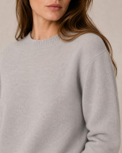 Image of State Cashmere Women's Essential Crewneck Sweater 100% Pure Cashmere Classic Long Sleeve Pullover