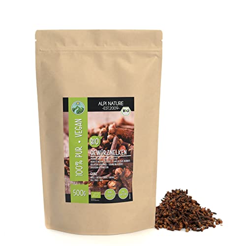 Clavo entero ecológico (500g), Clavos de olor, clavo ecológico entero, clavo procedente de cultivo ecológico, clavo ecológico testado en laboratorio, 100% puro y natural