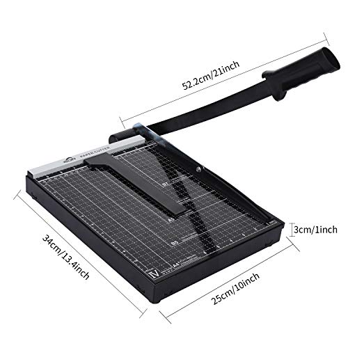 ISDIR Paper Cutter Guillotine, Paper Cutter and Trimmer with Dual Paper Guide Bars, Heavy Duty Metal Base Trimmer for Home, Office, 12 Sheets Capacity, A4 Size, 12 Inch Cut Length (Black) - Thumbnail 4