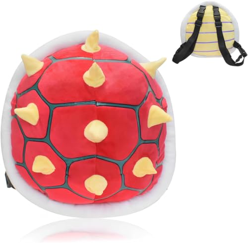 ZHYPFF Red Backpack Ultra Yellow Spiked Turtle Shell Backpack Role Play Costume Accessory Prop Soft Stuffed Cartoon Toy 11.4 inch