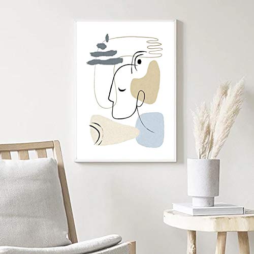 Toile abstraite visages géométriques pour habiller un grand mur
