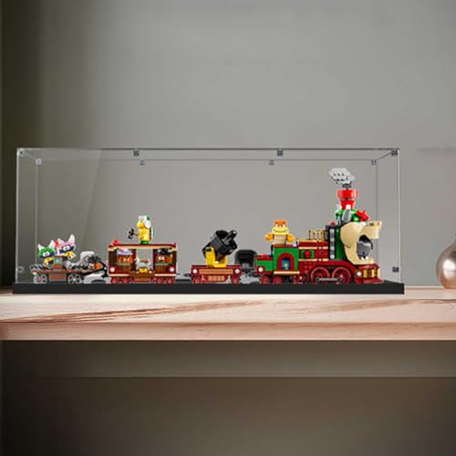 Caja expositora para LE-GO 71437 The Bowsser Expreess Train, acrílico, a prueba de polvo, transparente, sin modelo