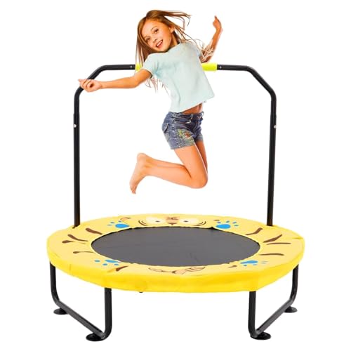 Arkyomi Cama elástica para niños para Interiores y Exteriores con asa, Mini trampolín Redondo de 40 Pulgadas, Cama elástica Plegable portátil para niños a Partir de 3 años